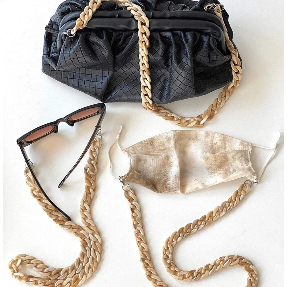 2 for $13‼️ Acrylic tortoise mask sunglasses chain